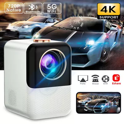 $167.99 • Buy Mini HD 4K 5G Wifi Bluetooth Projector Android Video Movie Home Theater Portable