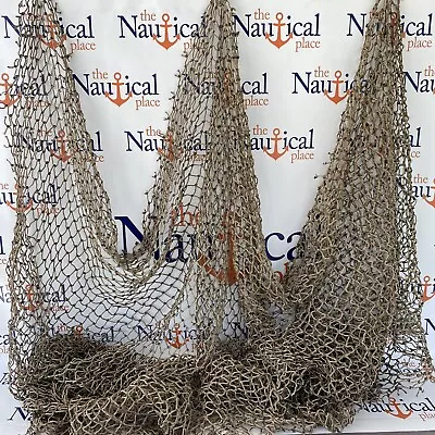 Authentic Used Fishing Net 5'x10' - Fish Netting - Old Vintage Nautical Decor • $29.94