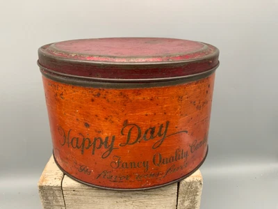 $6 • Buy Vintage Candy Tin- Happy Day Fancy Quality Candy-floriana Candy Co. Philadelphia