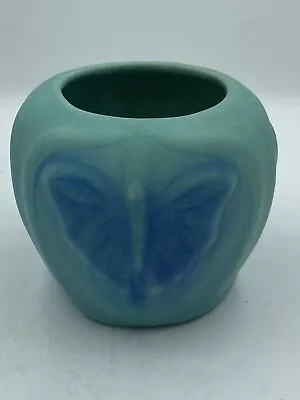 Van Briggle Potteryturquoise Butterfly Vase Nice 2 Toned Glaze~~ • $30