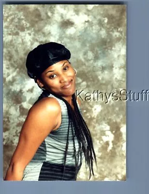 Found Color Photo S+7562 Pretty Black Woman In Hat Smiling • $7.98