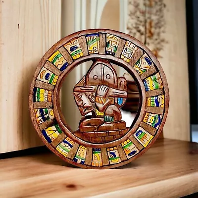 Mayan Calendar Wood Wall Panel Art Decor Calendario De Madera Maya Azteca • $50