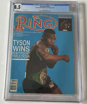 November 1987 Mike Tyson The Ring Magazine CGC 8.5 Highest Graded WHITE PAGES • $699.99