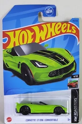 Hot Wheels - Dollar General Exclusive Corvette C7 Z06 Convertible Green 2023 • $8.99