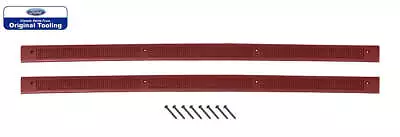 1979-1993 Mustang Bottom Door Sill Step Plates In Red Pair LH & RH W/ Screws • $53.95