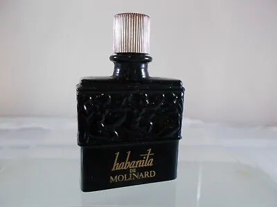 VTG Molinard Habanita Black Art Deco Mini Lalique Perfume Bottle Empty Free Ship • $15