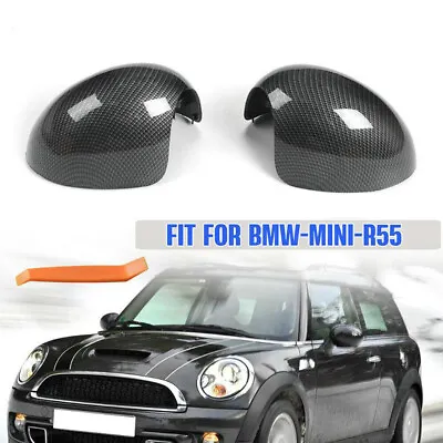 For Mini Cooper R55 R56 R57 R58 R59 R61 Carbon Fiber Style Mirror Cover Caps Set • $35.62