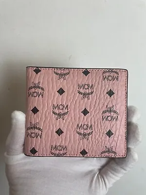 MCM Limited Edition Pink Cognac Visetos Leather Bifold Men’s Wallet • $121.50