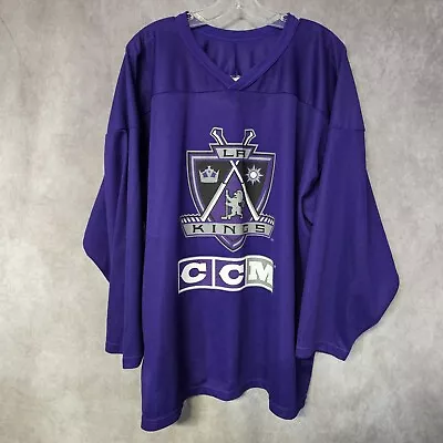 Vintage 90s CCM NHL Los Angeles Kings Shield Practice Hockey Jersey Mens XL • $39.99