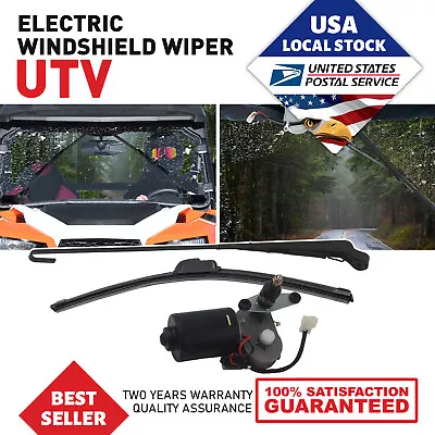 12V Electric Windshield Wiper Motor Kit ATV UTV For Polaris RZR Kawasaki Can Am • $25.99