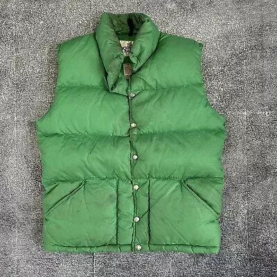 Men's Vintage 70's The North Face Brown Label Green Down Nuptse Vest Jacket Sz L • $54