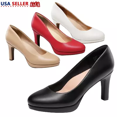 Women Close Toe Low Stilettos Heel Slip On Office Work Dress Pump Dress Shoes • $27.99