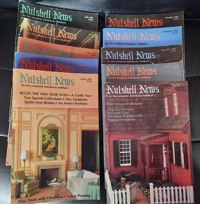 Lot Of 10 Nutshell News Magazines About Miniatures From 1984 • $6