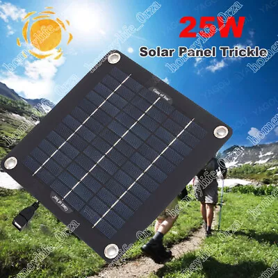 25W Portable Solar Panel 18V Trickle Charger Battery Maintainer For Car Boat • £13.79