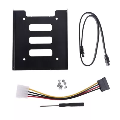 2.5 To 3.5 Drive Bay Adapter SSD Mounting Bracket For W Data Cables Power C • £6.98