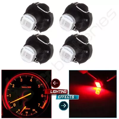 4X Red T3 Neo Wedge 2835 LED For A/C Climate Heater Control Bulbs 12V Light Lamp • $5.45