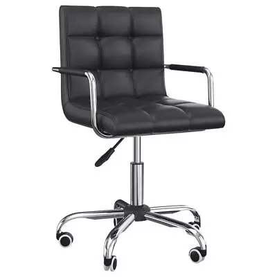 Homcom Computer Desk Office Chair 33.07  Faux Leather Swivel 360° Wheels Black • $57.60