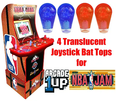 Arcade1up NBA JAM - Translucent Joystick Bat Tops UPGRADE! (4pcs Red/Blue) • $19.95