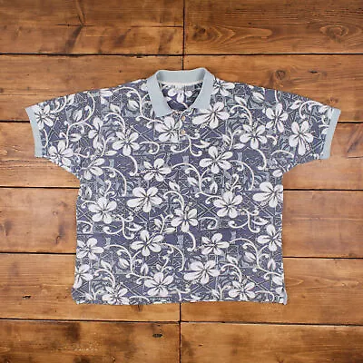 Vintage Polo Shirt T Shirt 2XL Ocean Pacific OP Hawaiin Blue Tee • £29.99