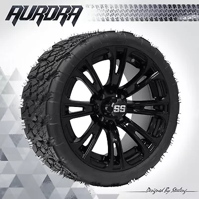 GOLF CART 14  BLACK 'VOODOO' WHEELS/RIMS And 20  'AURORA' DOT A/T TIRES • $569