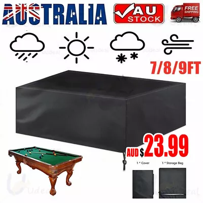 Outdoor Pool Snooker Billiard Table Cover Polyester Waterproof Dust Cap 7/8/9FT • $26.88