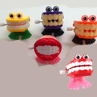 Funny Mini Clockwork Teeth Wind Up Tooth Chattering Joke Gag Novelty Kid Fun Boy • £4.58