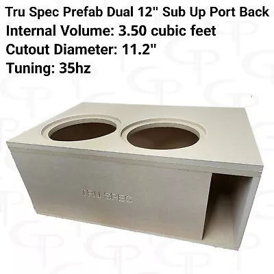 TRU SPEC Prefab Dual 12  Ported Subwoofer Enclosure Subs Up Port Back Box Vented • $299.99