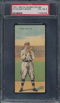 1911 T201 Mecca Double Folders Eddie Collins/Frank Baker PSA 4 VG-EX HOFers. • $599.99