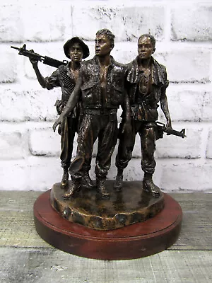 Official Vietnam Veterans Memorial 1988  Three Servicemen  Franklin Mint F. Hart • $599.99