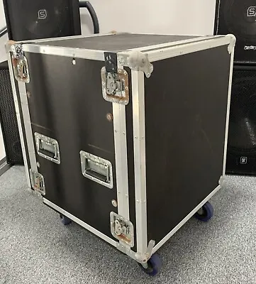 £95 • Buy Large Heavy Duty Pro Flight Case On Wheels With 19” Racks For Amps, Mixers Etc