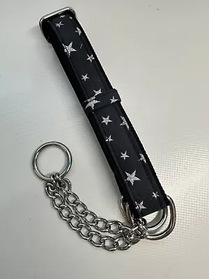 Martingale Half Check Choke Chain Adjustable Dog Collar In Stars Design • £7.15