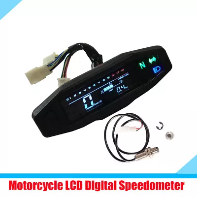 MINI Motorcycle LCD Digital Speedometer Odometer KM/H RPM Gauge Waterproof • $34.01