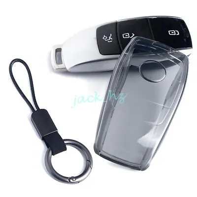 For Mercedes Benz Soft Thin Car Key Fob Cover Case Ring Keychain Accessories • $10.86