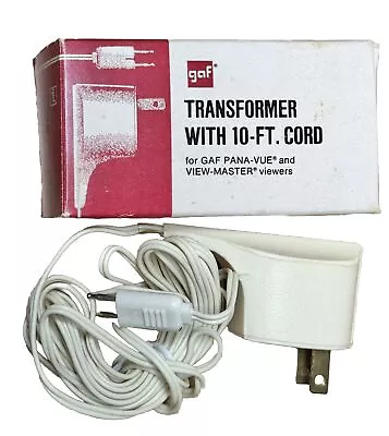 GAF View-Master & Pana-Vue Viewer Transformer 10ft Cord Original Box • $18