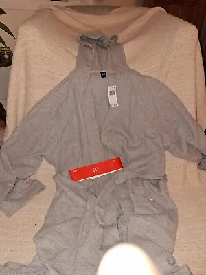 NWT GAP Men’s Waffle Knit Hooded Robe Size XL Gray $89 Retail • $30