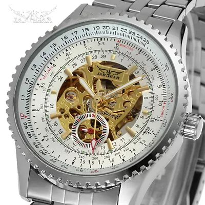 Jaragar Automatic Stainless Steel Case & Strap Skeleton Sports Watch • £38.34