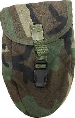 US Military Issue Entrenching Tool E-Tool Shovel Woodland Camo Pouch Carrier • $19.99