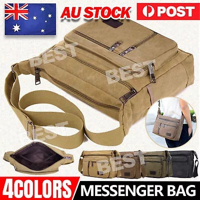 Men's Crossbody Shoulder Messenger Bag Canvas Retro Man's Bags Satchel Travel • $15.45