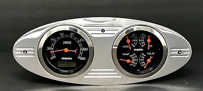 1932 Ford Car 2 Gauge Dash Panel Insert Quad Style Black • $368