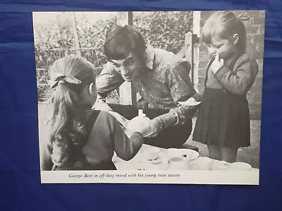 £7 • Buy GEORGE BEST PICTURED WITH HIS YOUNG TWIN SISTERS, JULIE AND GRACE 1960s - PRINT 