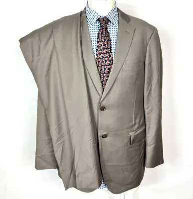 Pal Zileri Suit 2 Piece Beige Wool Jacket 42R Wool Pants 34X32 Flat Front • $42.49