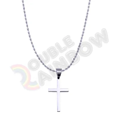 $11.73 • Buy Men's Gold Plated Stainless Steel Necklace Cross Rope Chain With Pendant *P30