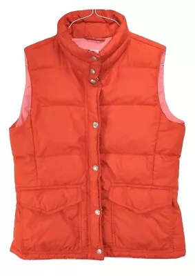 J CREW Excursion Puffer Vest Burnt Orange Pink Lined Down Quilted Women's XS • $34.95