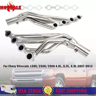 Long Tube Exhaust Header Kits Fit Chevy Silverado Suburb 2007-14 4.8 5.3 6.0L • $208.62