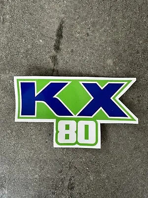 Kawasaki KX80 1988 Tank Decal / Sticker (Dark Blue) • $40