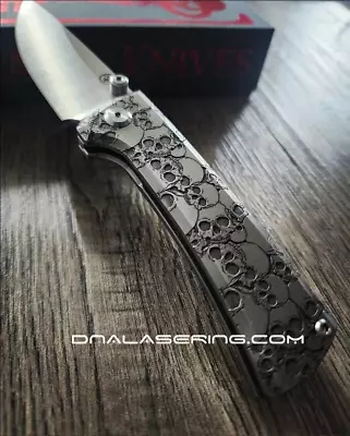 Chaves Knives Relief Engraved RCK9 With Skull Design!! Titanium - M390 Steel • $499