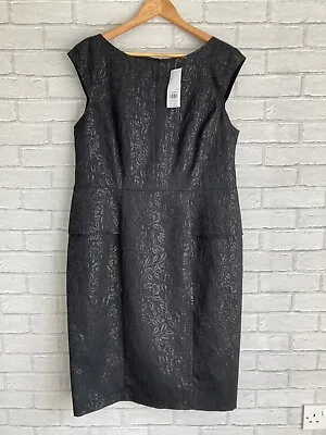 £18.99 • Buy Dorothy Perkins Size 18 Black Cap Sleeve Midi Dress Peplum Waist BNWT