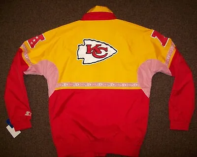 KANSAS CITY CHIEFS Starter Full Zip Jacket SUMMER/FALL  3X 4X 5X High Detail • $115.99