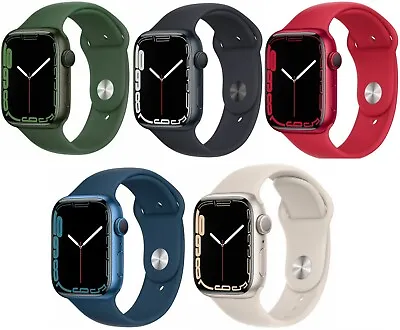 $229.99 • Buy Apple Watch Series 7 41mm 45mm GPS + WiFi + Cellular Blue Black Green Starlight