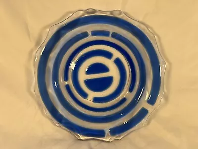 Vintage Fused Studio Art Glass 9.5” Glass Plate / Platter Pie Dish Bowl • $28